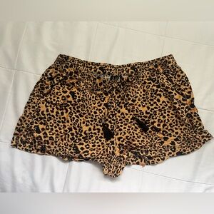 a.n.a Leopard Print Drawstring Women's Shorts - Tan & Black